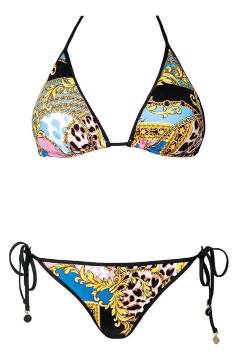 strój kąpielowy versace|Versace bikini tops.